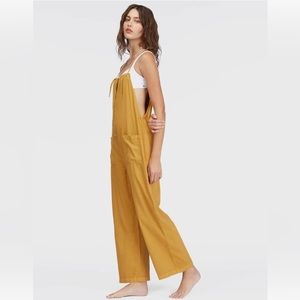 Billabong Beach Cruiser wide leg Mustard Khaki overalls 💛